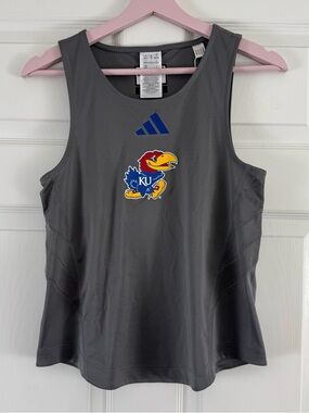 NEW Adidas KU Jayhawks Gray Athletic Tank XS